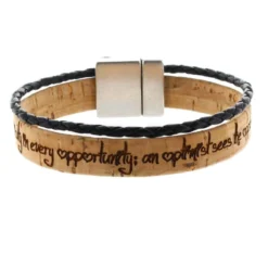 Bracelet Liège Noir Personnalisé - 2035