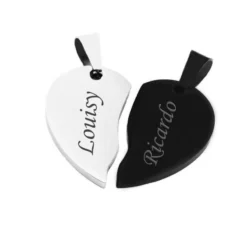 Pendentif Coeur Acier Personnalisé - 2121