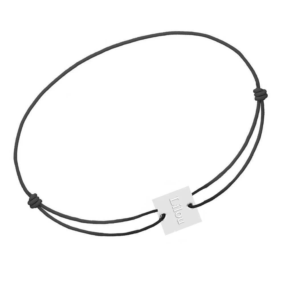 Bracelet Cordon Carré Argent Personnalisé - 2133 – Image 3
