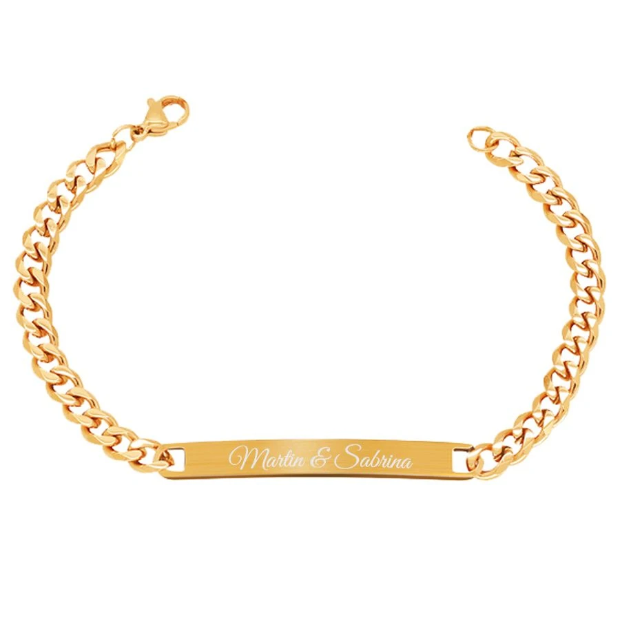 Gourmette Acier Dorée Personnalisée - 2157 – Image 3