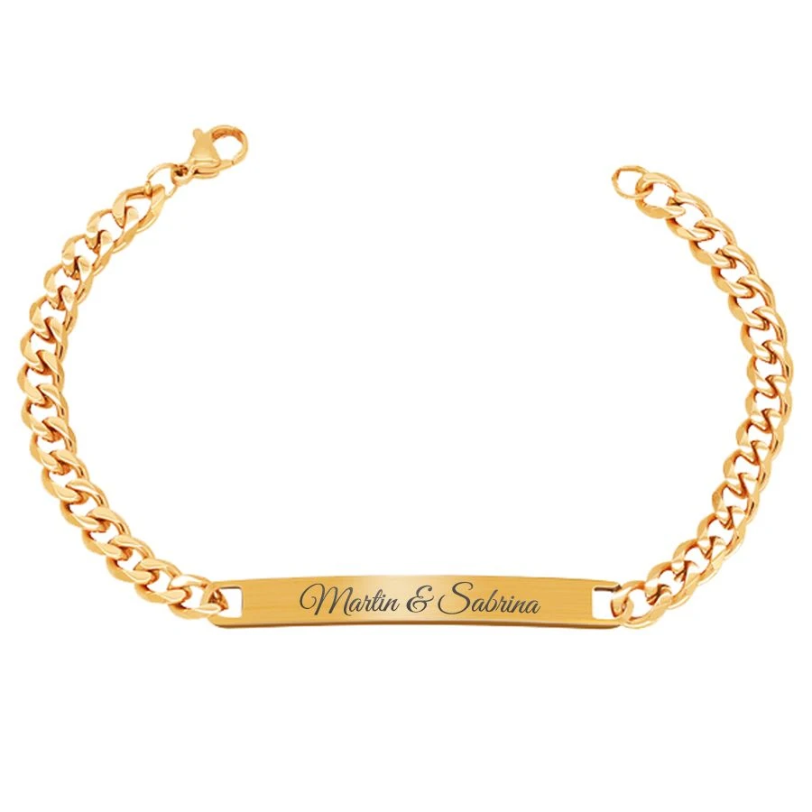 Gourmette Acier Dorée Personnalisée - 2157