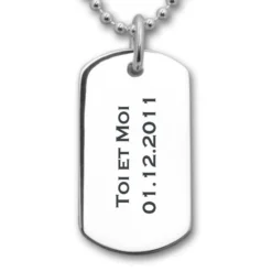 Pendentif Dogtag Argent Personnalisé - 2189