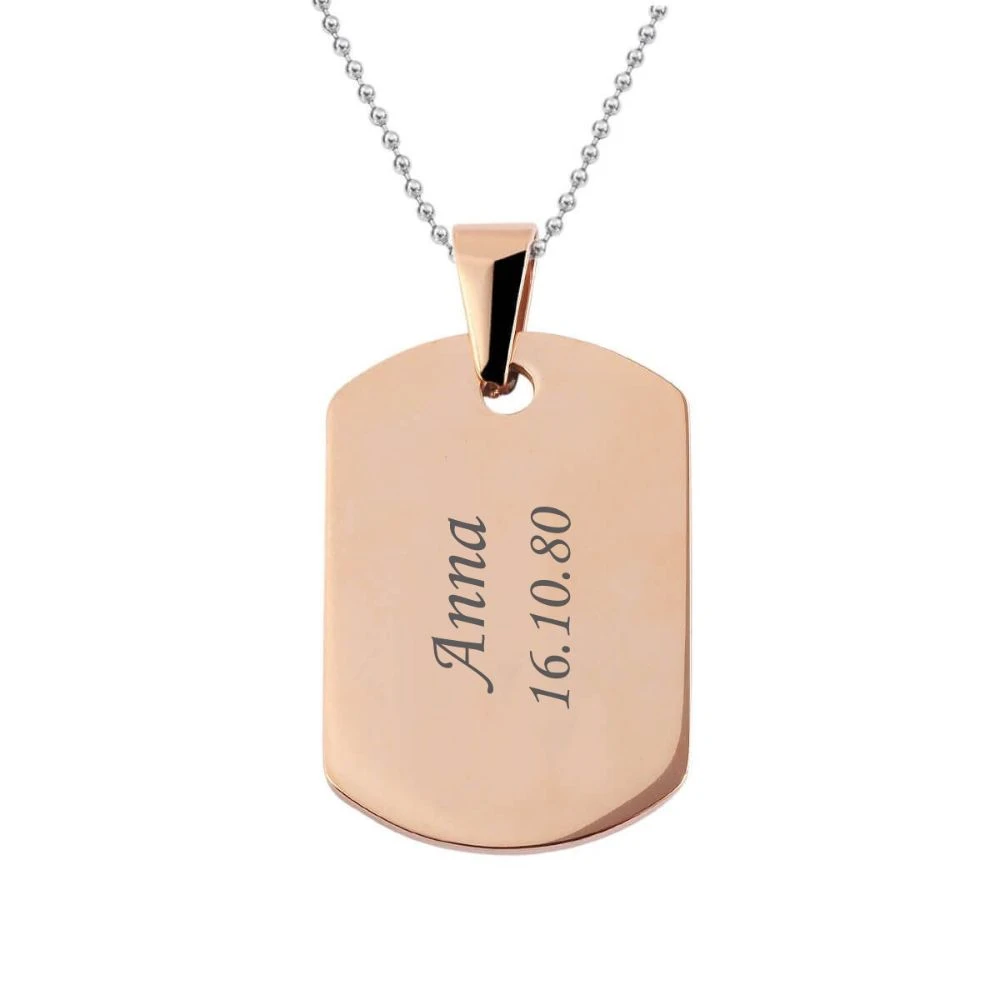 Pendentif Dogtag Acier Rosé Personnalisé - 2199 – Image 4