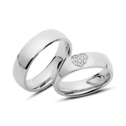 Alliances Coeur Acier Personnalisées - 2222