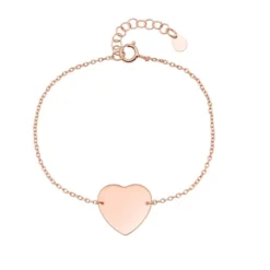 Bracelet Cœur Argent Rosé Personnalisé - 2287