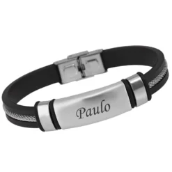 Bracelet Caoutchouc Noir Personnalisé - 2307