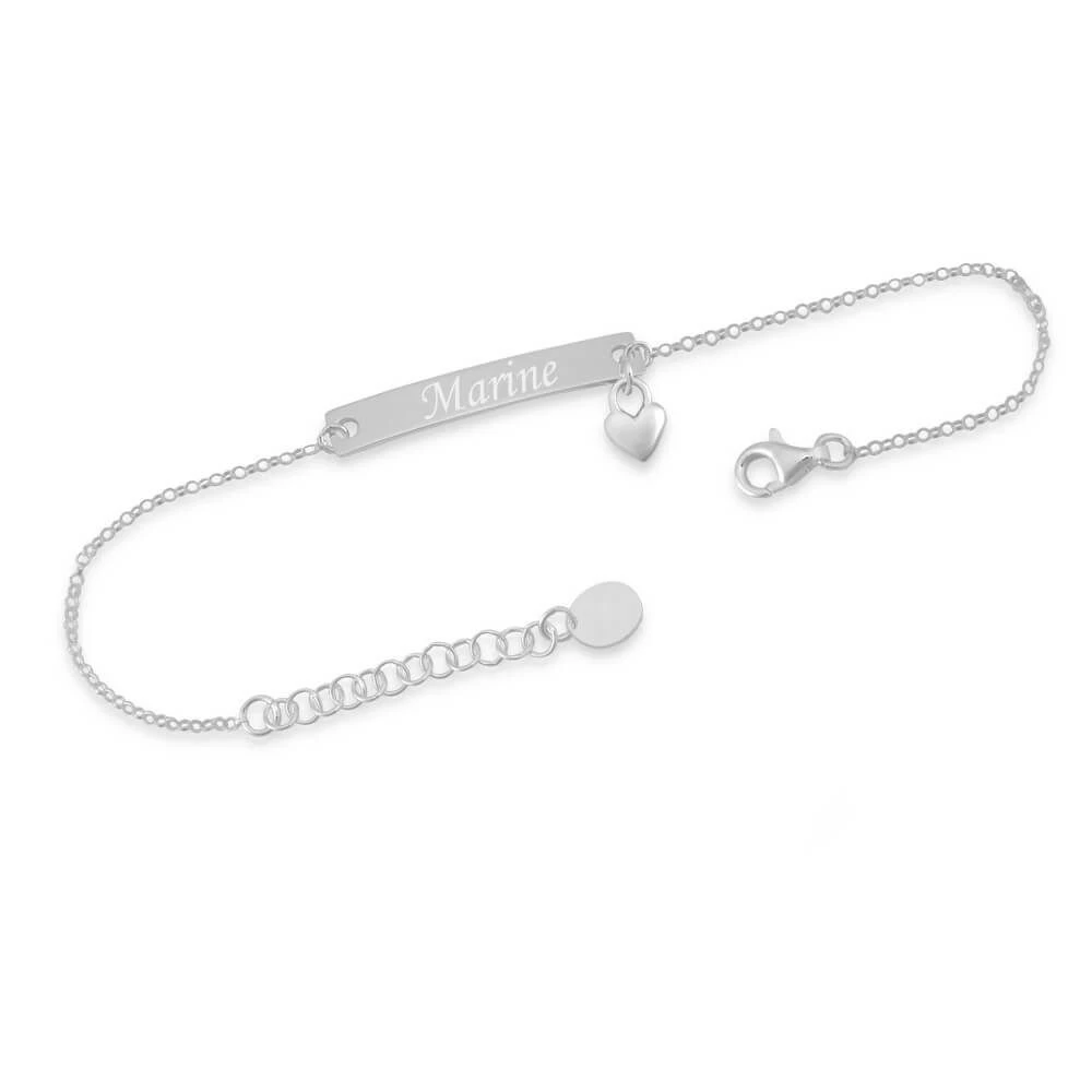 Gourmette Argent Coeur Personnalisée - 2313 – Image 3