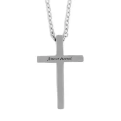 Pendentif Croix Acier Personnalisé - 2327