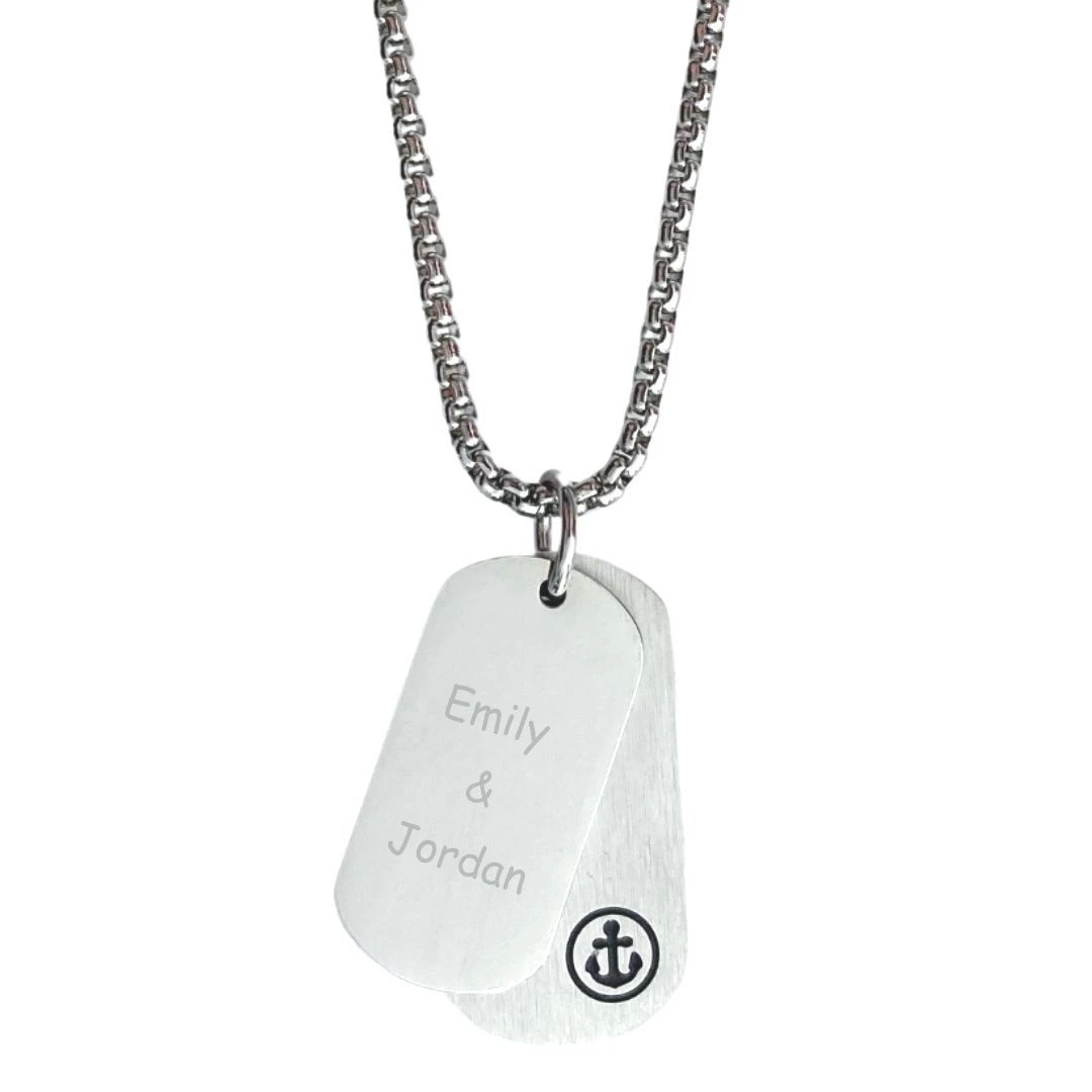Pendentifs Duo Dogtags Ancre Personnalisés - 2396 – Image 2
