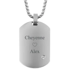 Pendentif Dogtag Acier Personnalisé - 2404