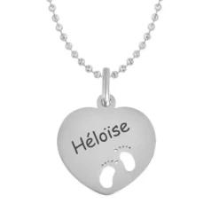 Pendentif Cœur Avec Pieds Personnalisé - 2438
