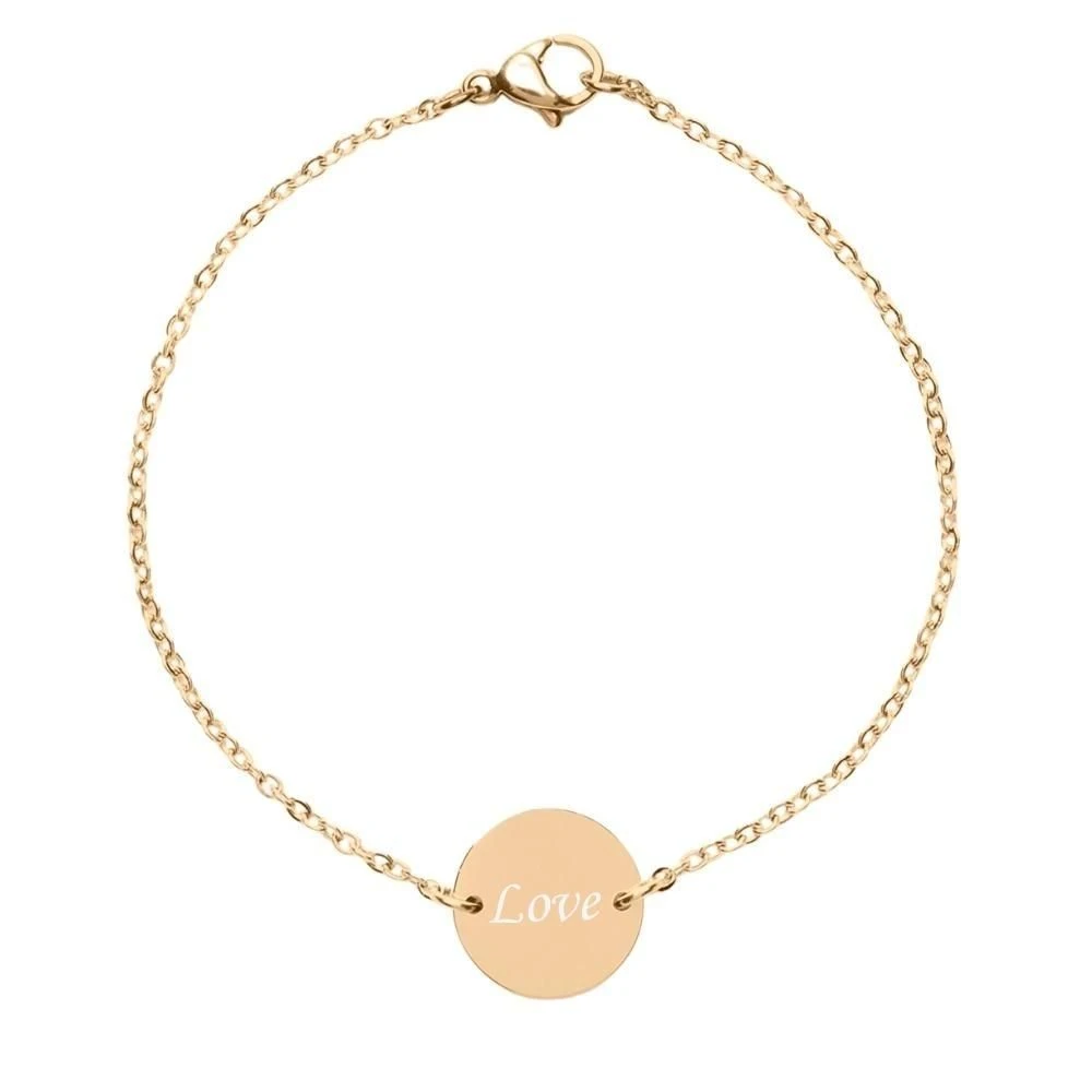 Bracelet Pastille Plaqué Or à Graver - 2458 – Image 3