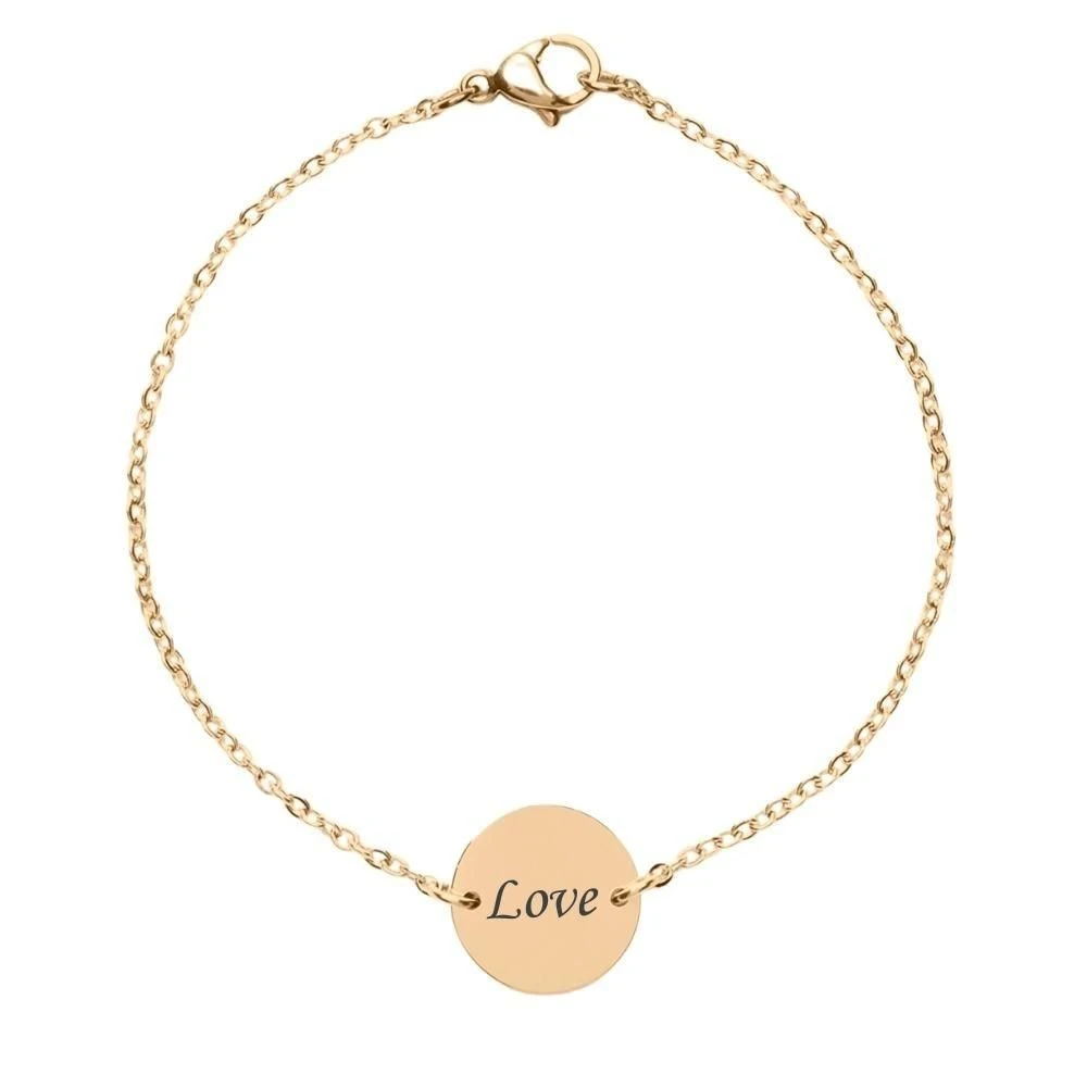 Bracelet Pastille Plaqué Or à Graver - 2458
