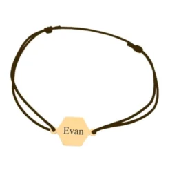 Bracelet Hexagone Plaqué Or à Graver - 2462