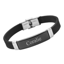 Bracelet Caoutchouc Noir Personnalisé - 2482
