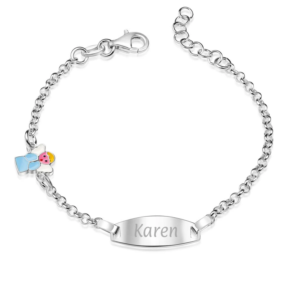 Gourmette Argent Ange Personnalisée - 2511 – Image 3