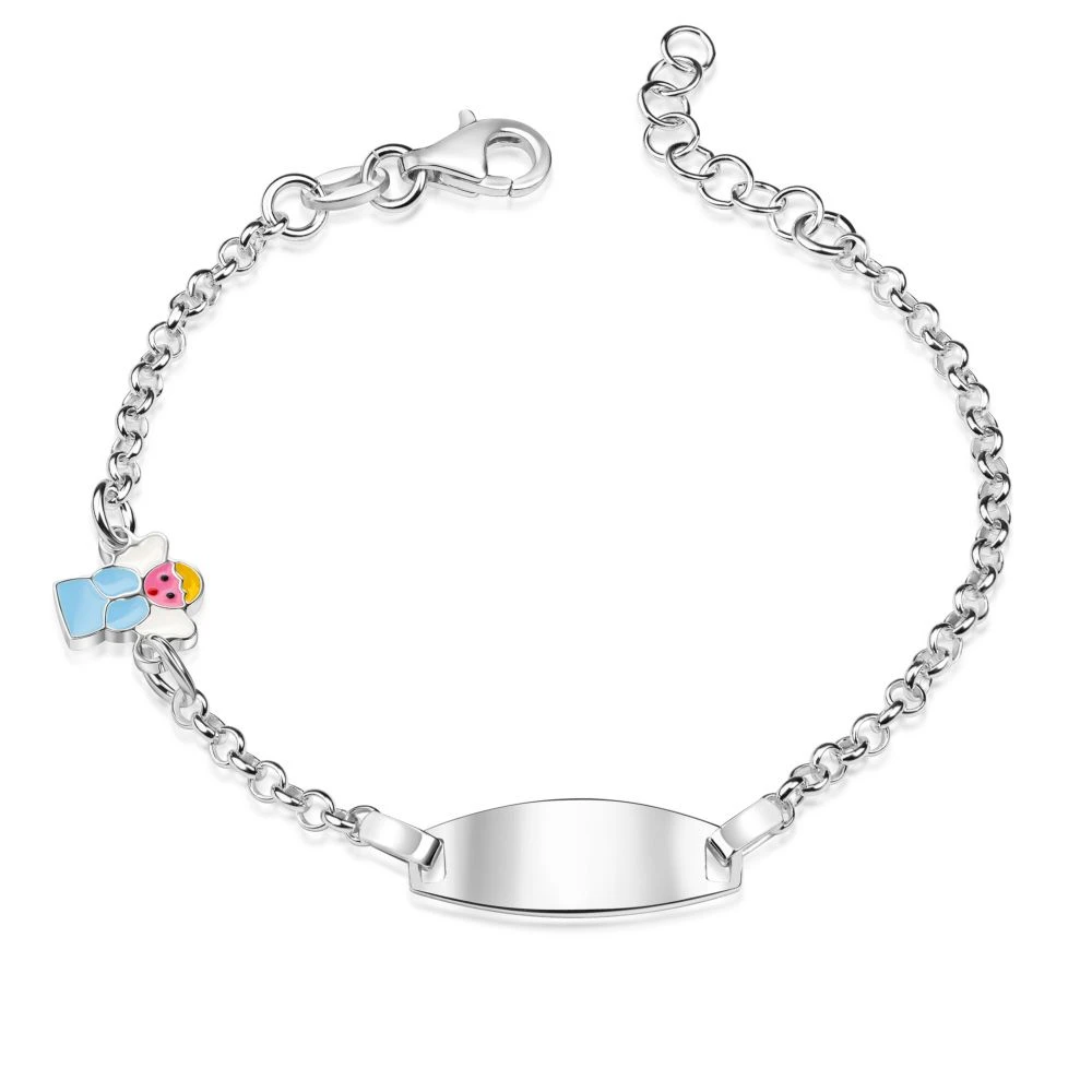 Gourmette Argent Ange Personnalisée - 2511 – Image 4