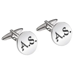 Boutons De Manchette Ronds Acier Personnalisés - 2522