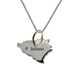Pendentif Argent Bosnie Personnalisé - 2544