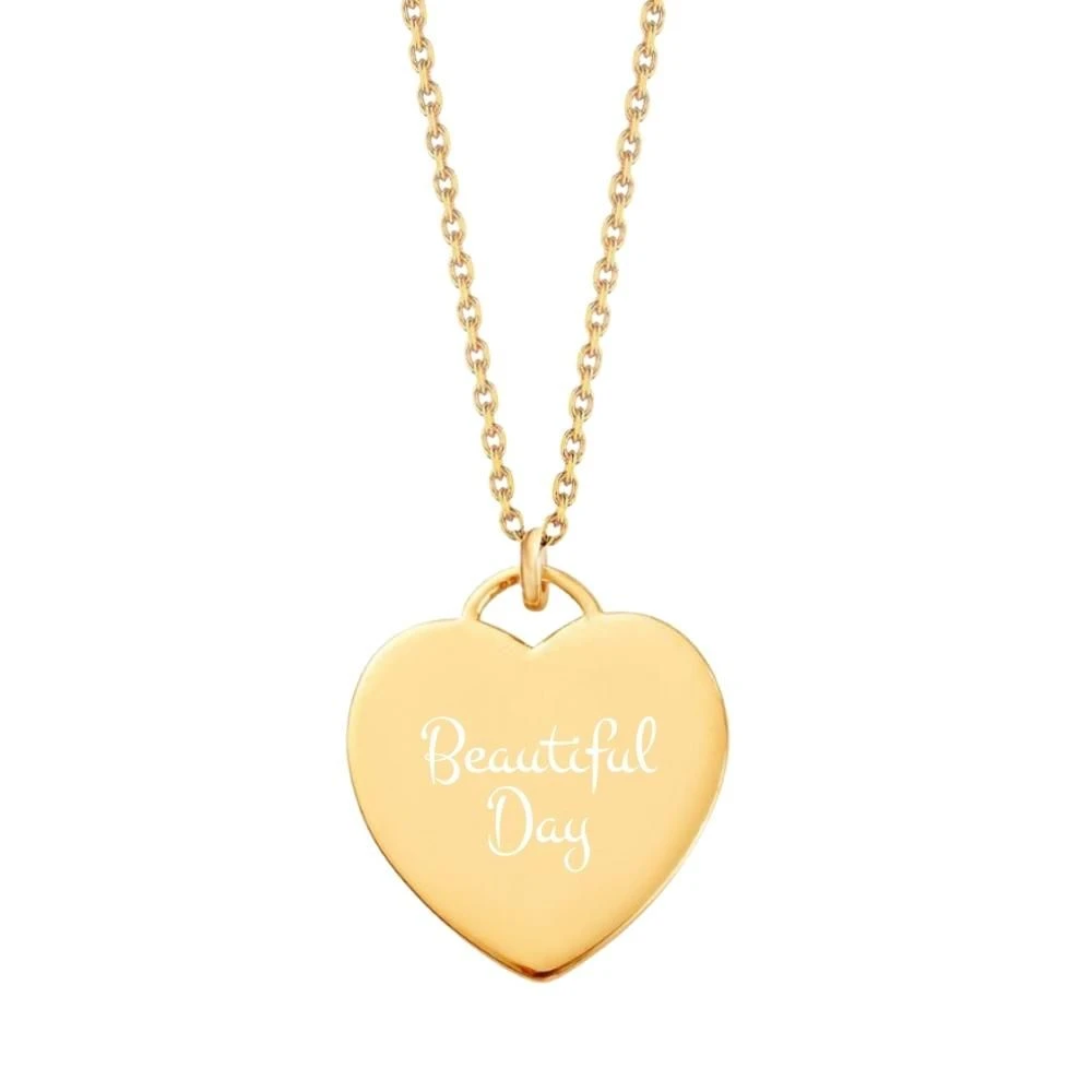 Pendentif Coeur Argent Doré Personnalisé - 2564 – Image 3