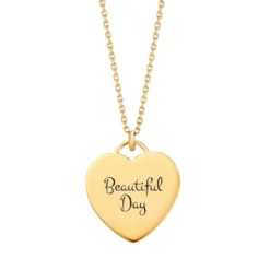 Pendentif Coeur Argent Doré Personnalisé - 2564