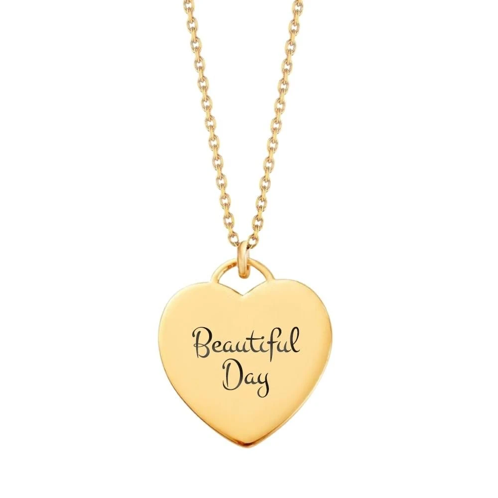 Pendentif Coeur Argent Doré Personnalisé - 2564