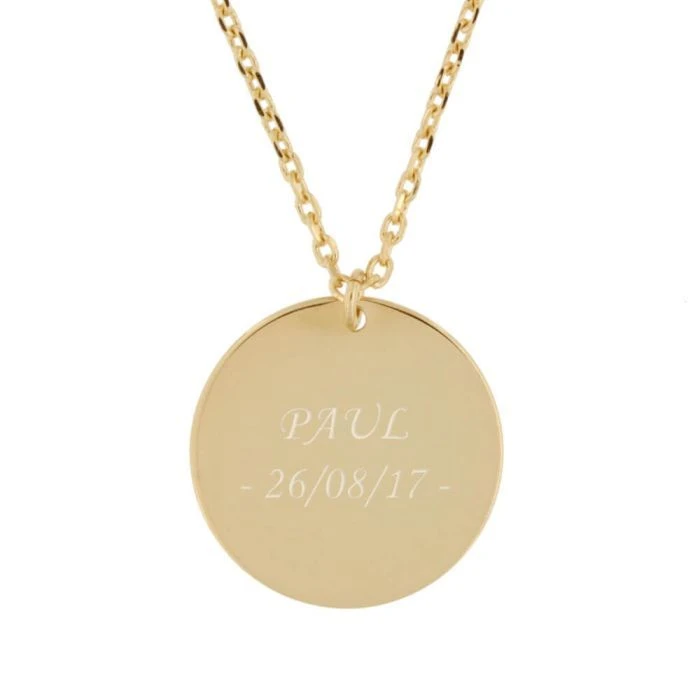 Collier Médaille Croix Plaqué Or Personnalisé - 2585 – Image 4