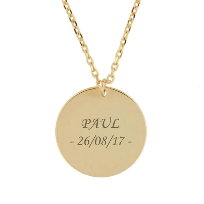 Collier Médaille Croix Plaqué Or Personnalisé - 2585 – Image 3