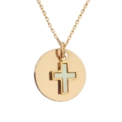 Collier Médaille Croix Plaqué Or Personnalisé - 2585
