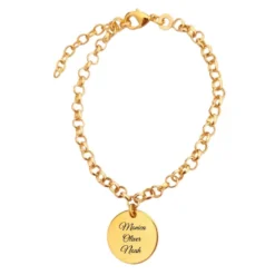 Bracelet Pampille Ronde Plaqué Or Personnalisé - 2595