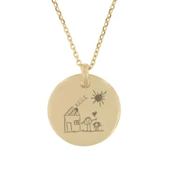 Pendentif Plaqué Or Avec Votre Dessin - 2624
