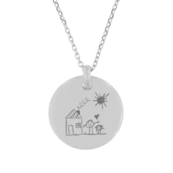 Pendentif Rond Argent Avec Votre Dessin - 2622
