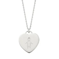 Pendentif Cœur Argent Avec Votre Dessin - 2635