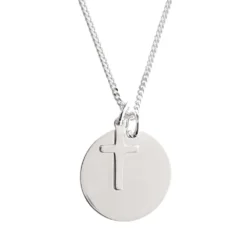 Pendentif Double Croix Argent Personnalisé - 2638
