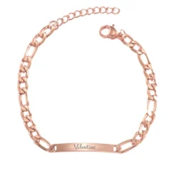 Gourmette Acier Rosée Personnalisée - 2654