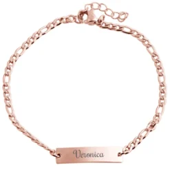 Gourmette Acier Rosée Personnalisée - 2656