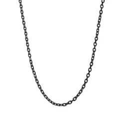 Chaîne Maille Forçat Acier Noir 3mm - 2674