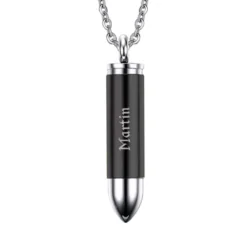 Pendentif Balle Acier Noir Personnalisé - 2694