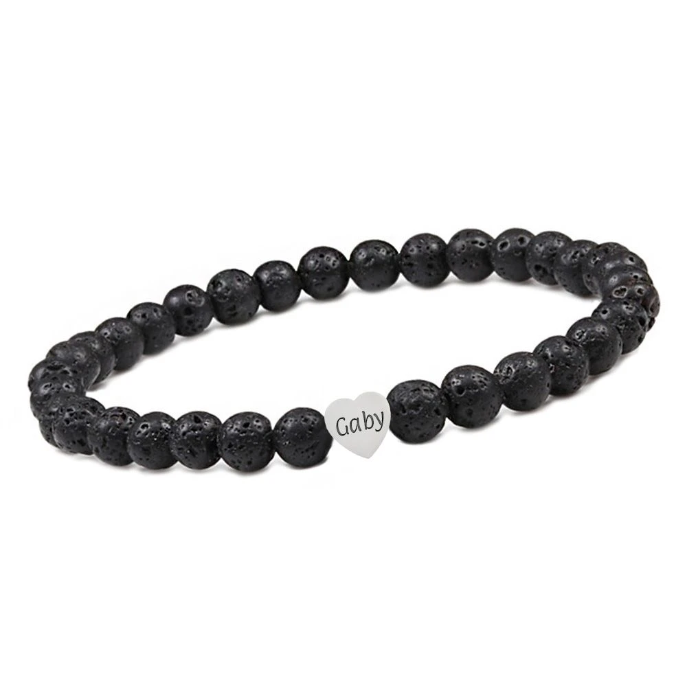 Bracelet Pierre De Lave Personnalisé - 2693