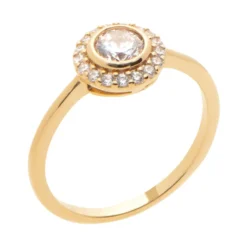 Bague De Fiançailles Plaqué Or Personnalisée - 2717