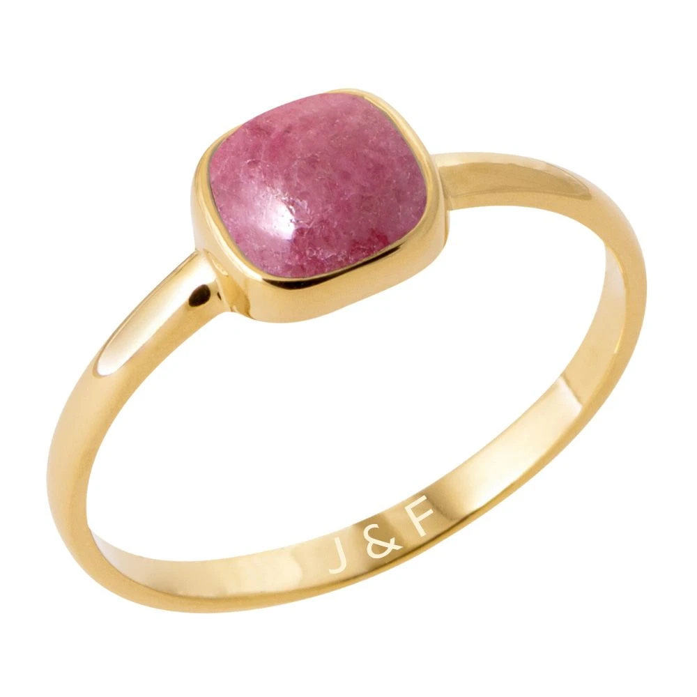 Bague Rhodonite Plaqué Or Personnalisée - 2728 – Image 4