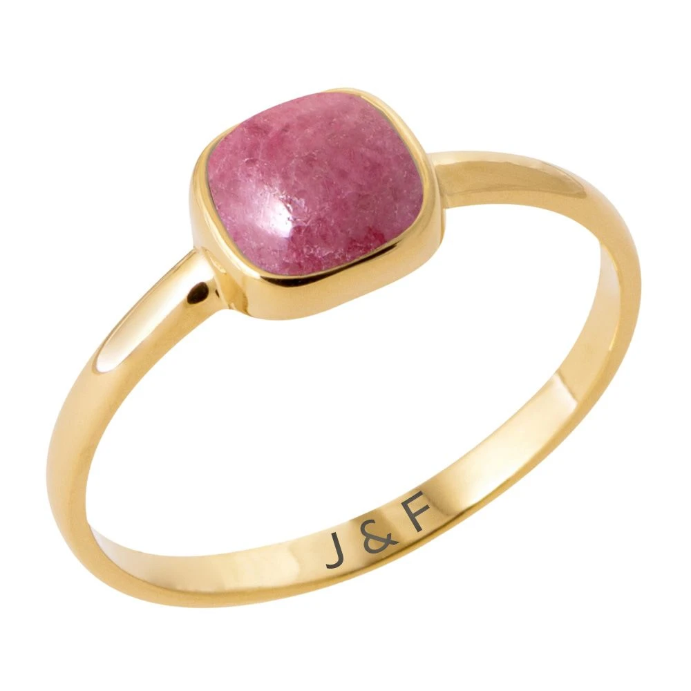 Bague Rhodonite Plaqué Or Personnalisée - 2728 – Image 3