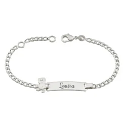 Gourmette Argent Ourson Personnalisée - 2765