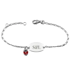 Bracelet Argent Coccinelle Personnalisé - 2768