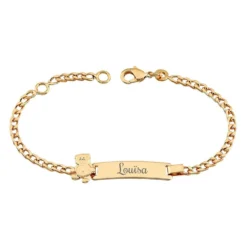 Gourmette Plaqué Or Ourson Personnalisée - 2769