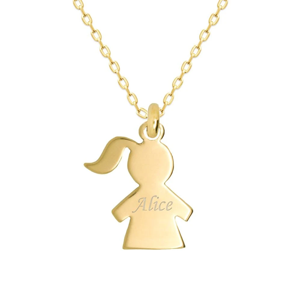 Pendentif Plaqué Or Petite Fille Personnalisé - 2783 – Image 2