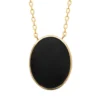 Collier Plaqué Or Laque Noir Personnalisé - 2806