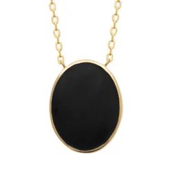 Collier Plaqué Or Laque Noir Personnalisé - 2806