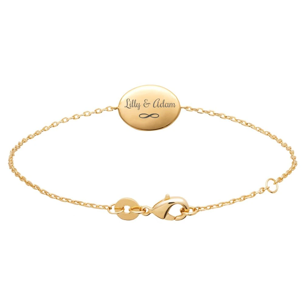 Bracelet Plaqué Or Laque Noir Personnalisé - 2807 – Image 2