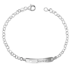 Gourmette Argent Cœur Personnalisée - 2810